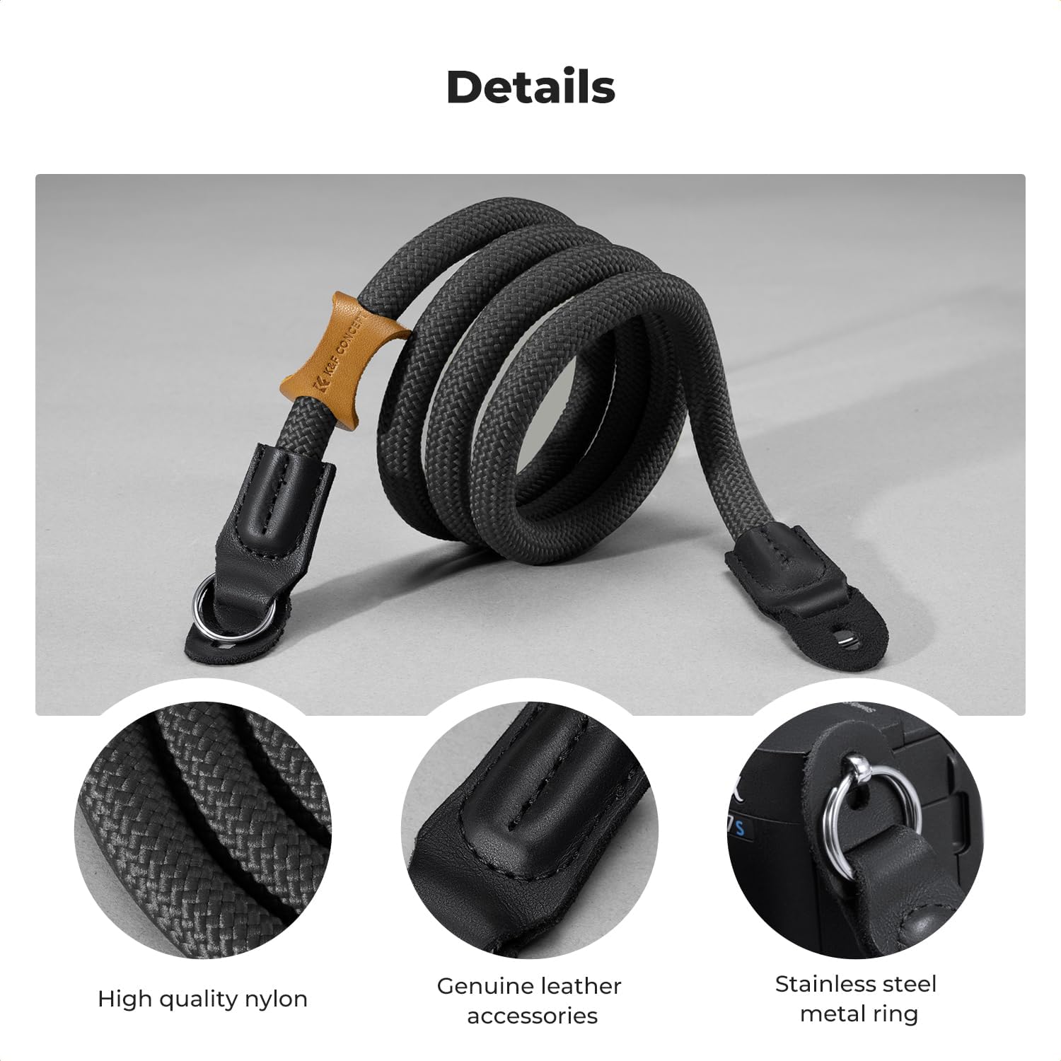 Anneau en acier inoxydable et rembourrage en cuir de la sangle K&F Concept BJ01