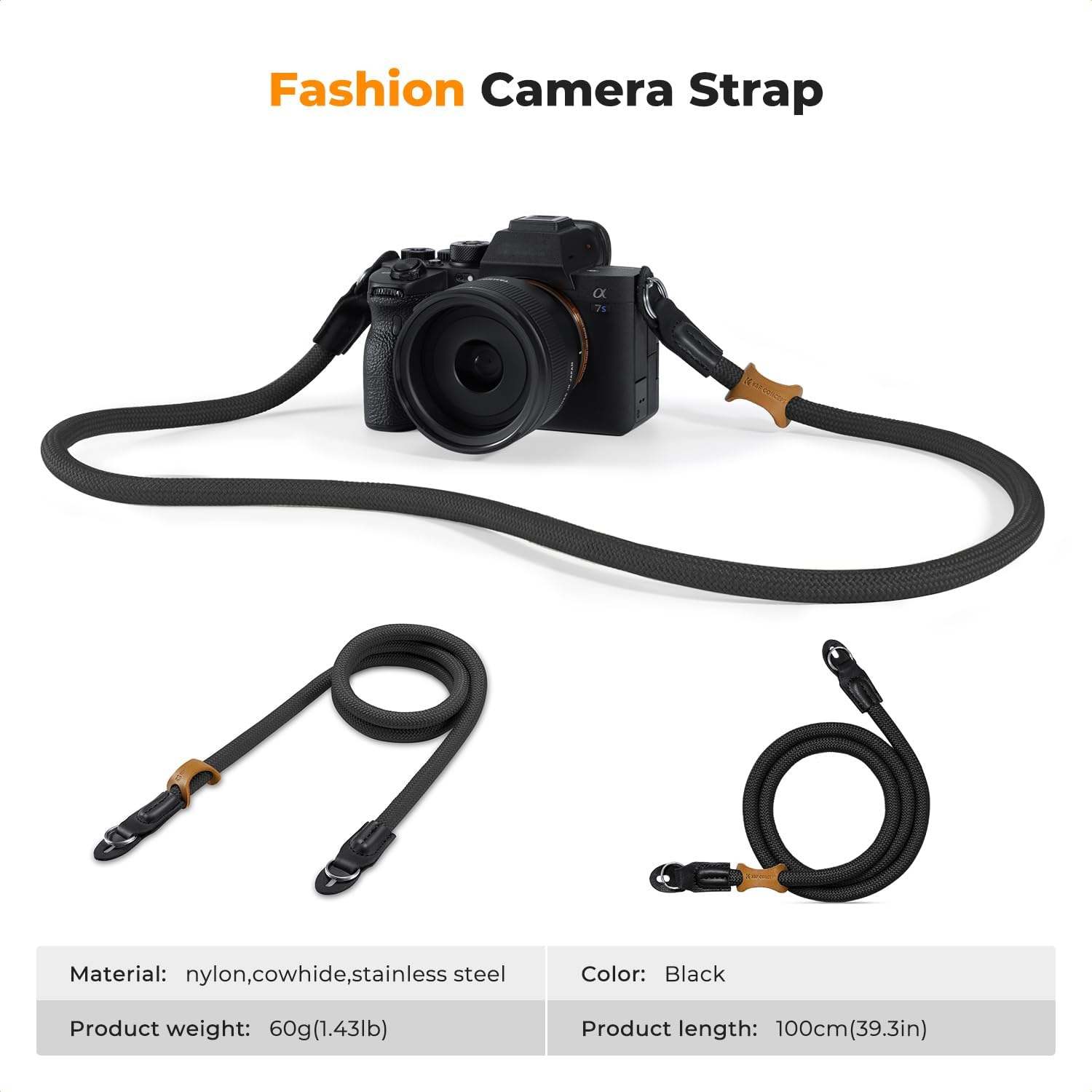 K&F Concept Sangle Appareil Photo BJ01 portée en tour de cou